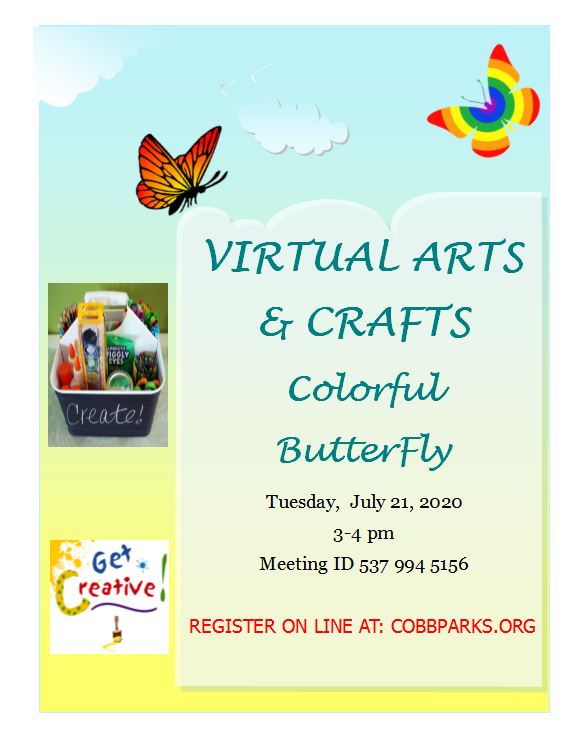 Virtual Crafts Colorful Butterfly Cobb County